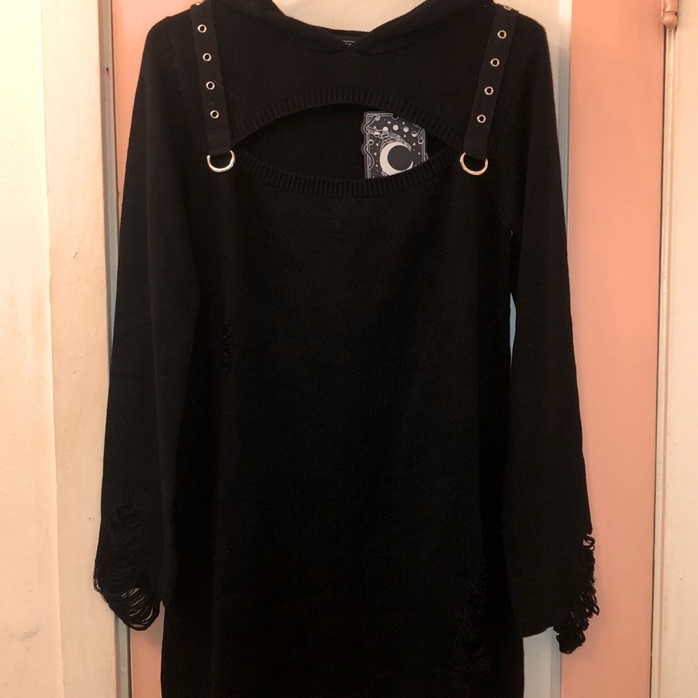 Killstar Bad Kitty Bondage Knit Sweater Dress